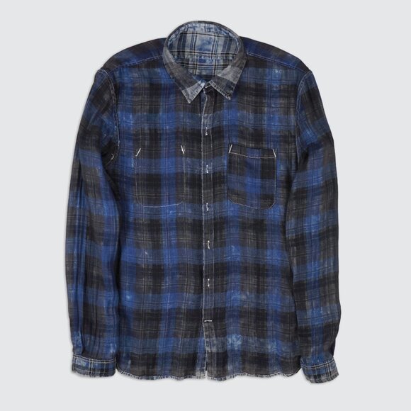 John Varvatos U.S.A. Reversible Plaid Cotton Shirt - Picture 3 of 14